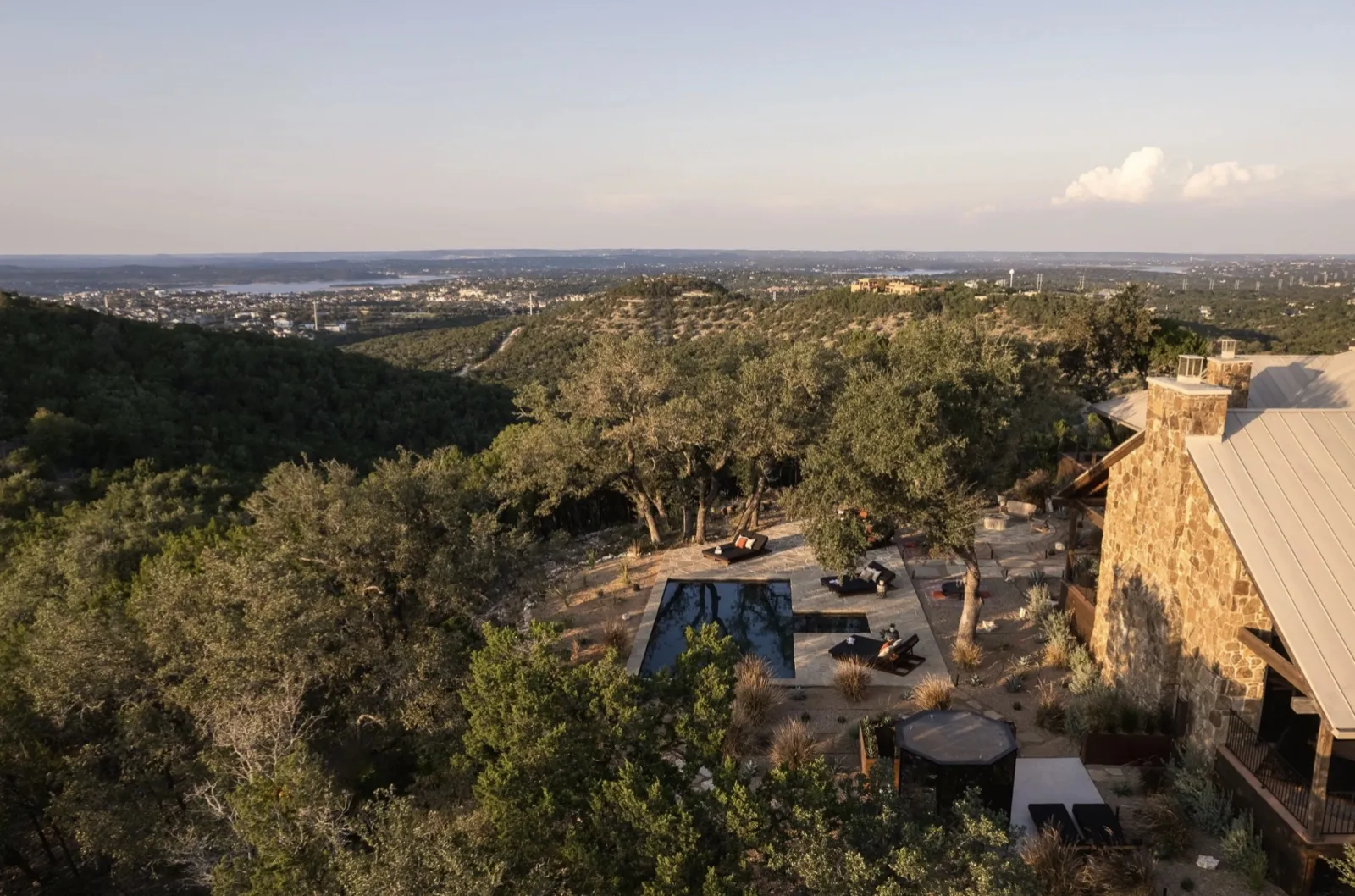Aerial view of HAVAN above the Texas Hill Country
