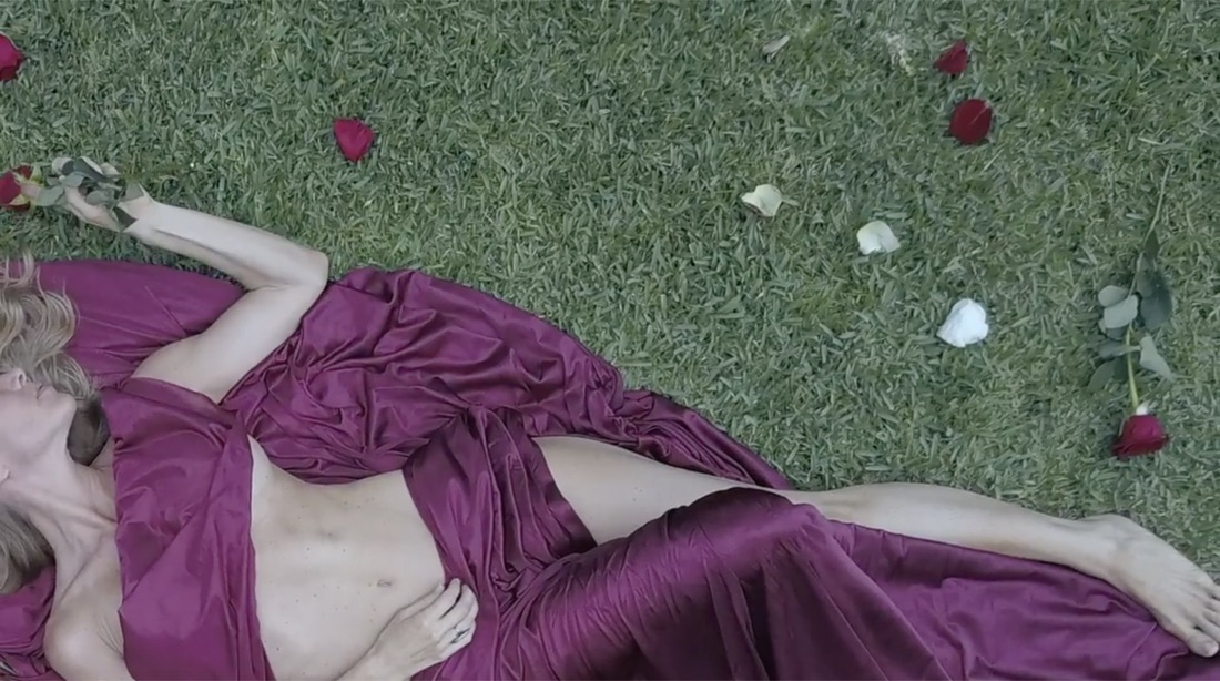 Sacred repose surrounded by roses